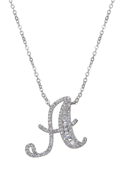 Alphabet Initial Letter Gemstone Necklace