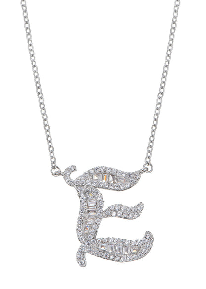 Alphabet Initial Letter Gemstone Necklace