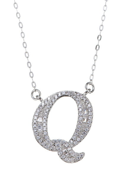 Alphabet Initial Letter Gemstone Necklace