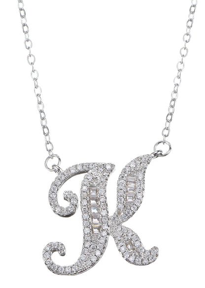 Alphabet Initial Letter Gemstone Necklace