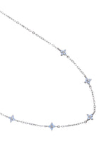 Schneewittchen Mini Blau Klee Halskette