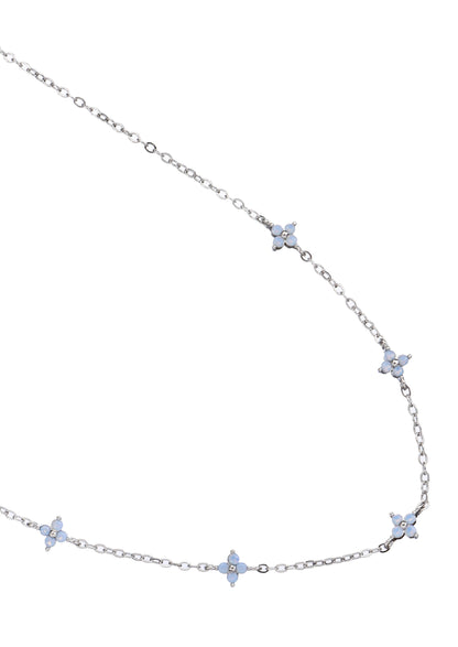 Schneewittchen Mini Blau Klee Halskette
