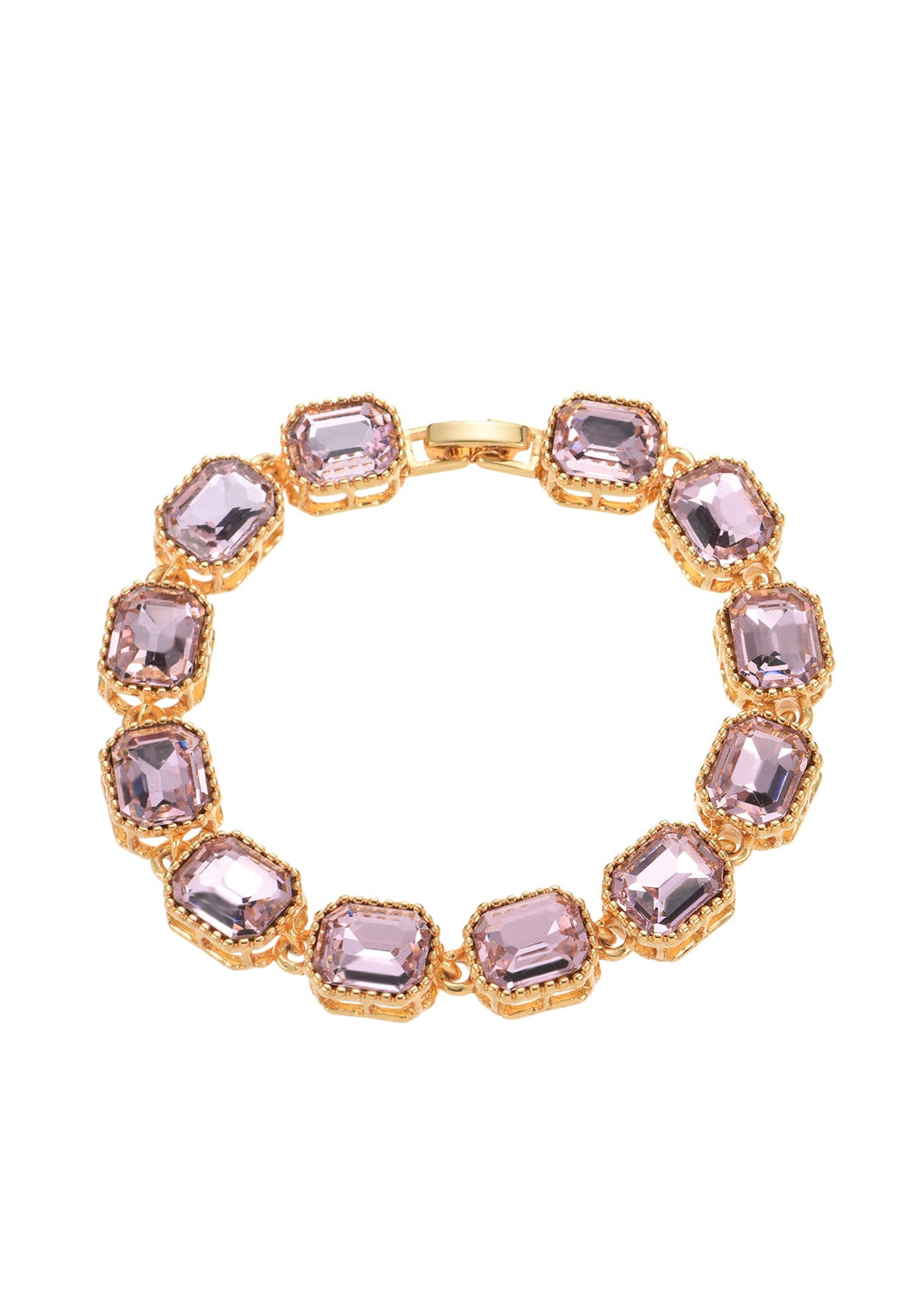 Maddy Pink Stones Goldenes Armband