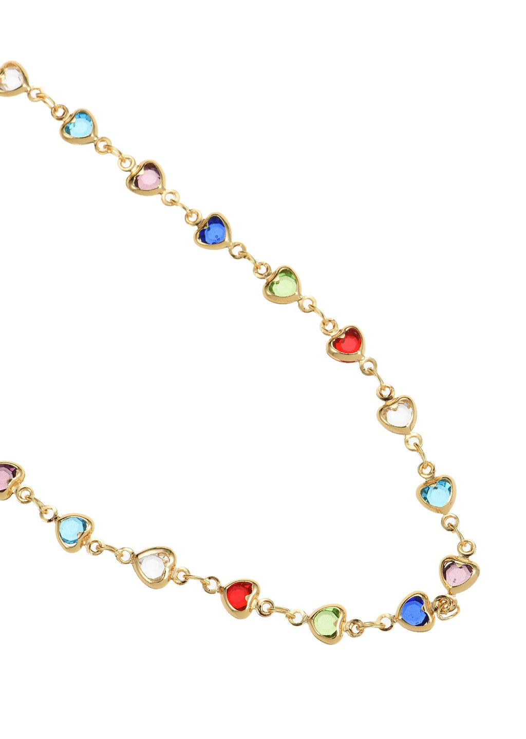 Michelle Bunte Herzen Liebe Goldene Halskette