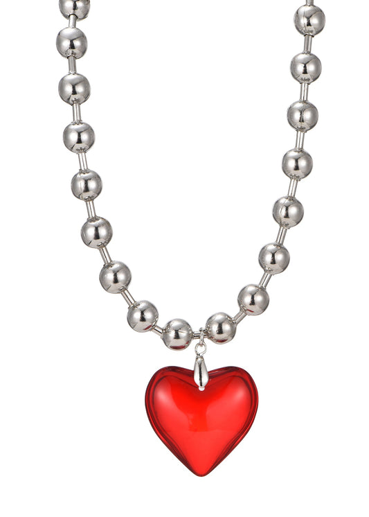 Collana con cuore rosso passione di Dora Summer