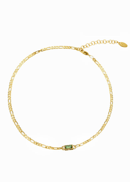 Gary Green Stone Goldene Halskette