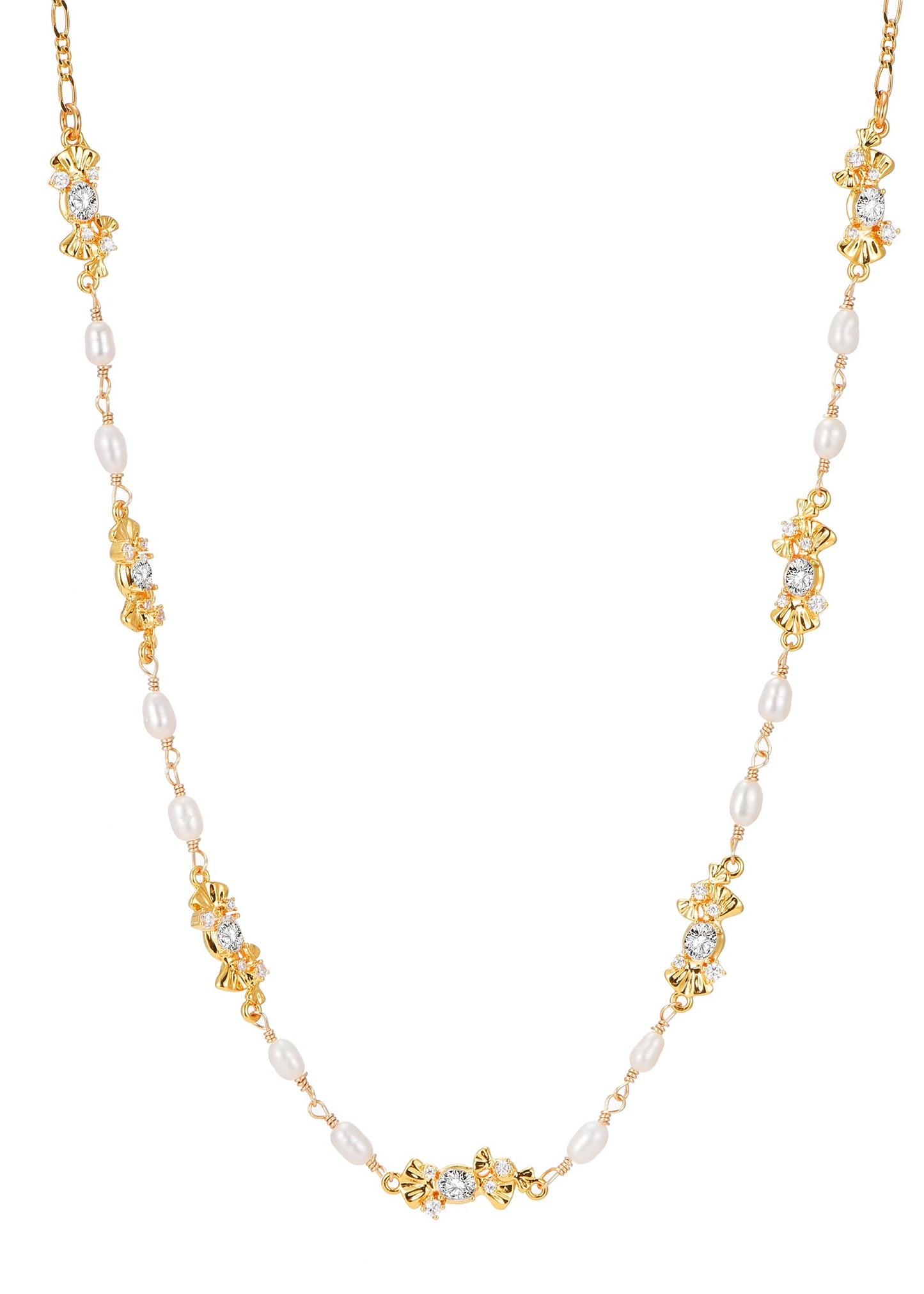 Laurent Pearl Golden Necklace