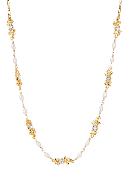 Laurent Pearl Golden Necklace