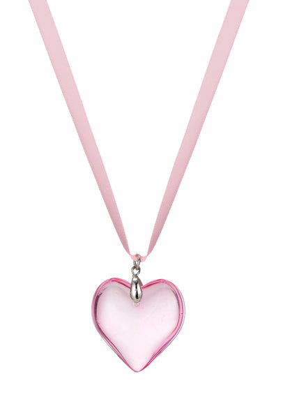 Isabelle Pink Dream Herz-Halskette aus Samt