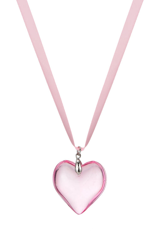 Isabelle Pink Dream Herz-Halskette aus Samt