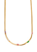 Wunderland Bunte Steine ​​Goldene Halskette