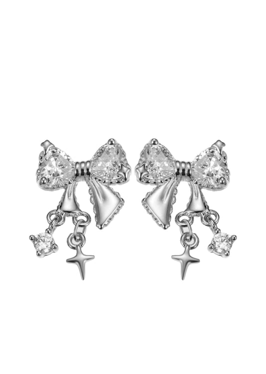 Bianca Silberne Schleifenohrringe