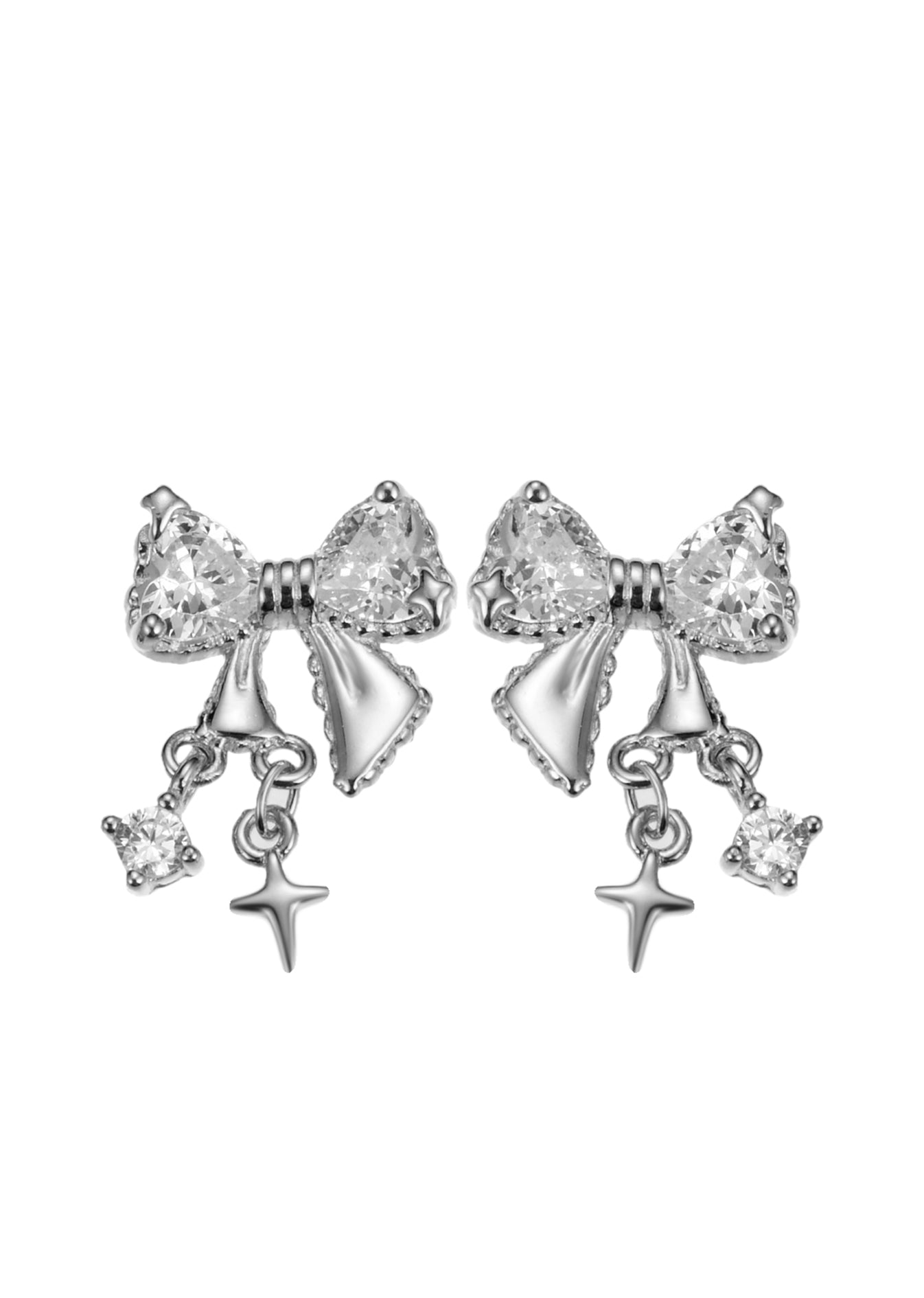 Bianca Silberne Schleifenohrringe