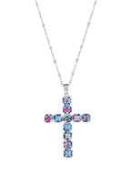 Im Namen der Rose Kreuz Halskette in Silber