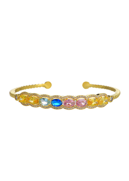 Leela Goldenes Armband mit bunten Steinen