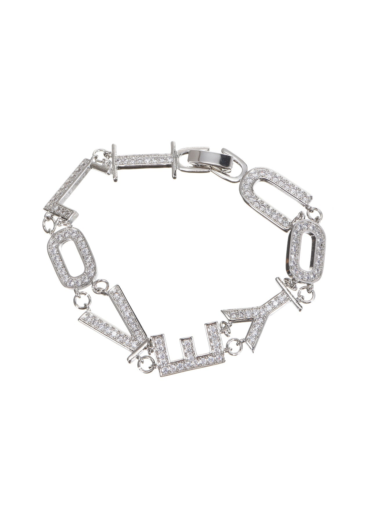 Glitzerndes Love Silberarmband