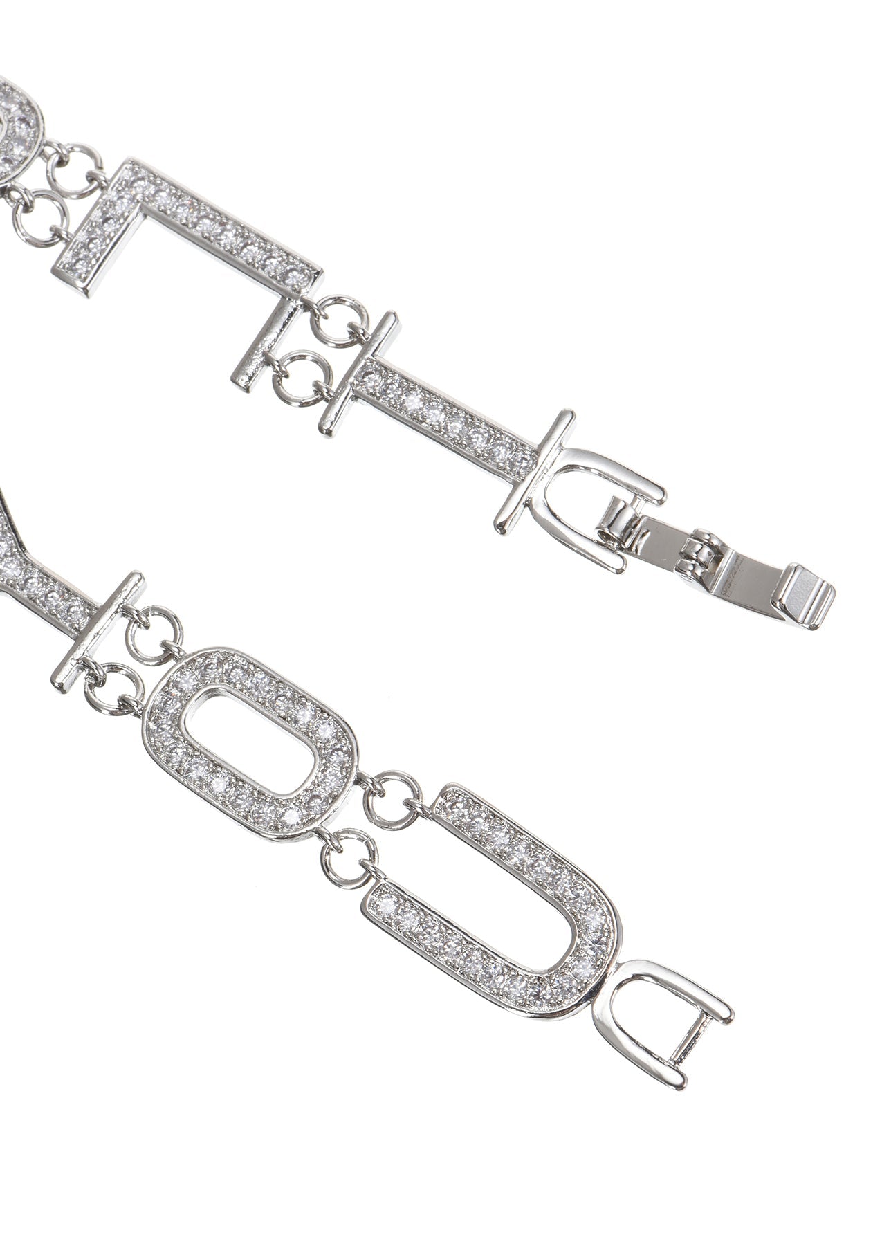 Glitzerndes Love Silberarmband