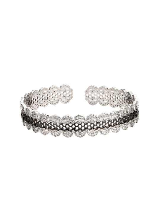 Braccialetto gotico in argento Elodie
