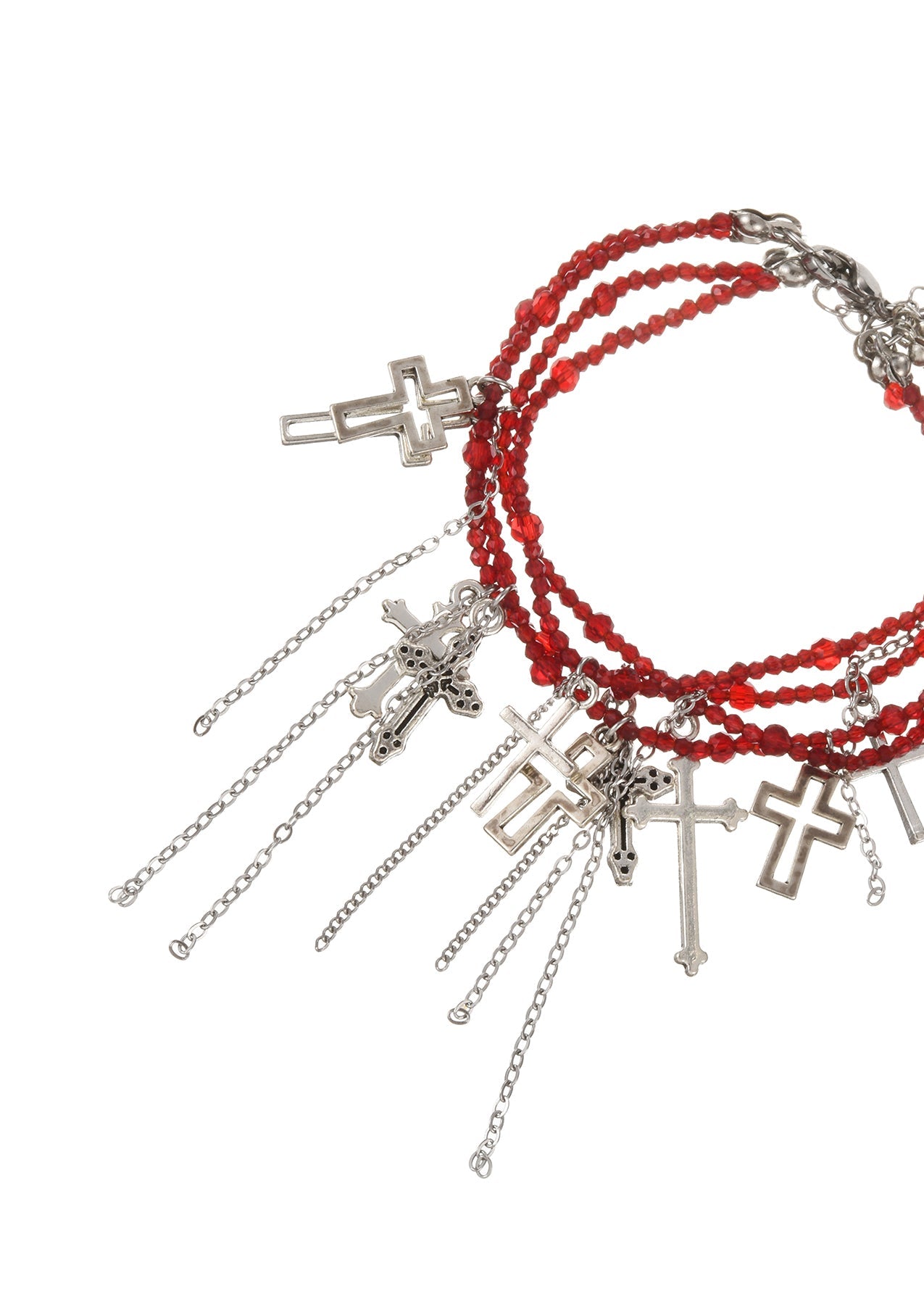 Douglas-Kreuz-Armband aus rotem Silber
