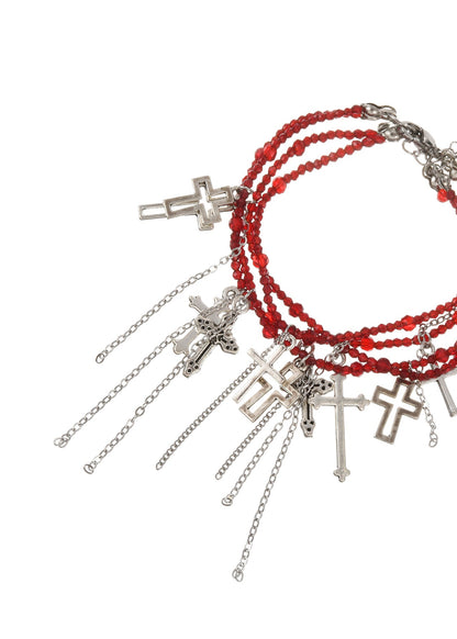 Douglas-Kreuz-Armband aus rotem Silber
