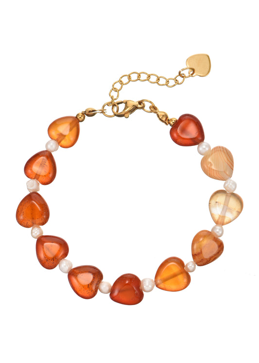 Riley Love in Karneol-Steinarmband