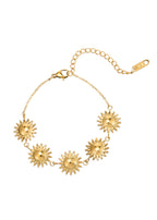 Goldenes Armband „Suzy Sonnenblumen“