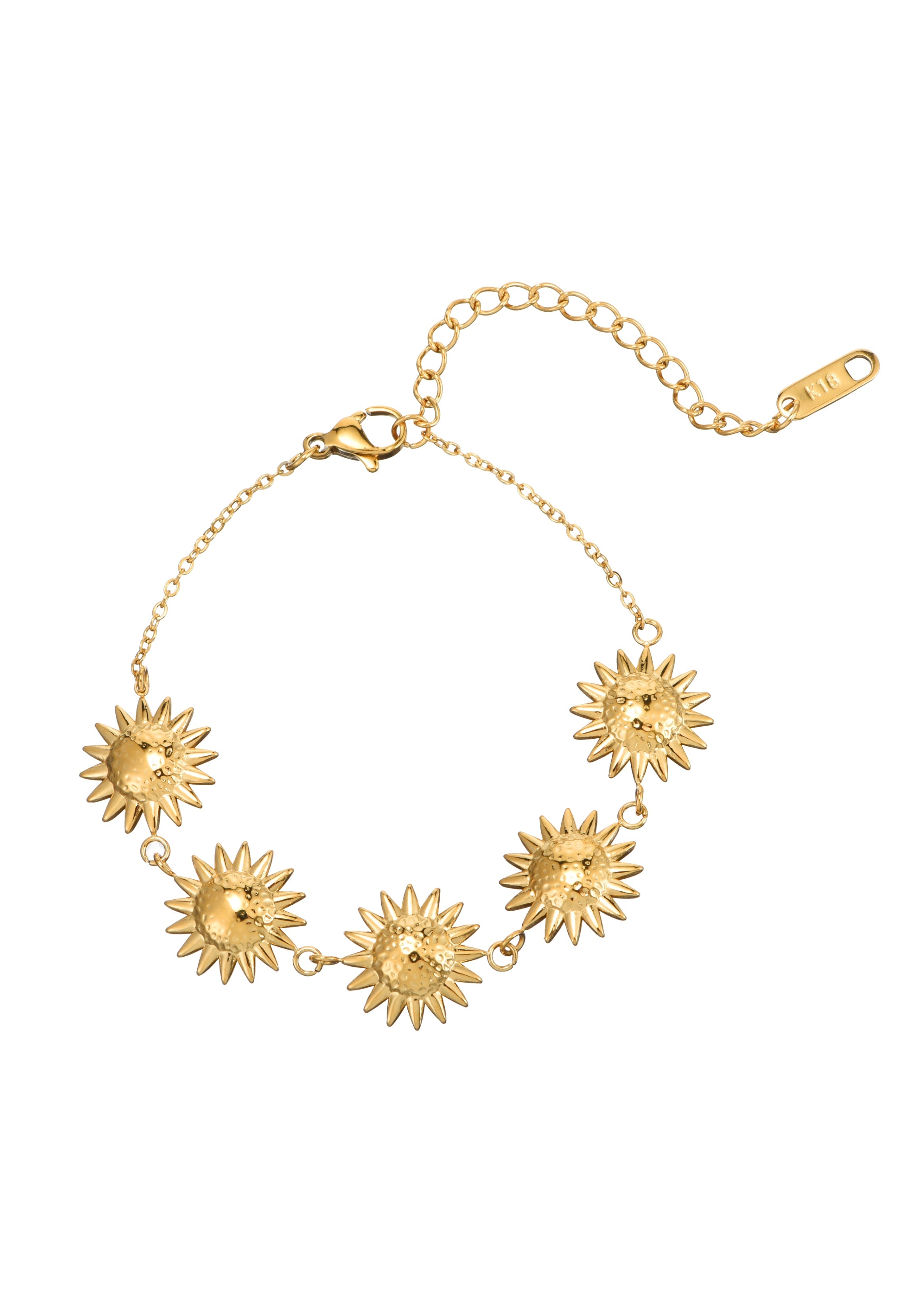 Goldenes Armband „Suzy Sonnenblumen“