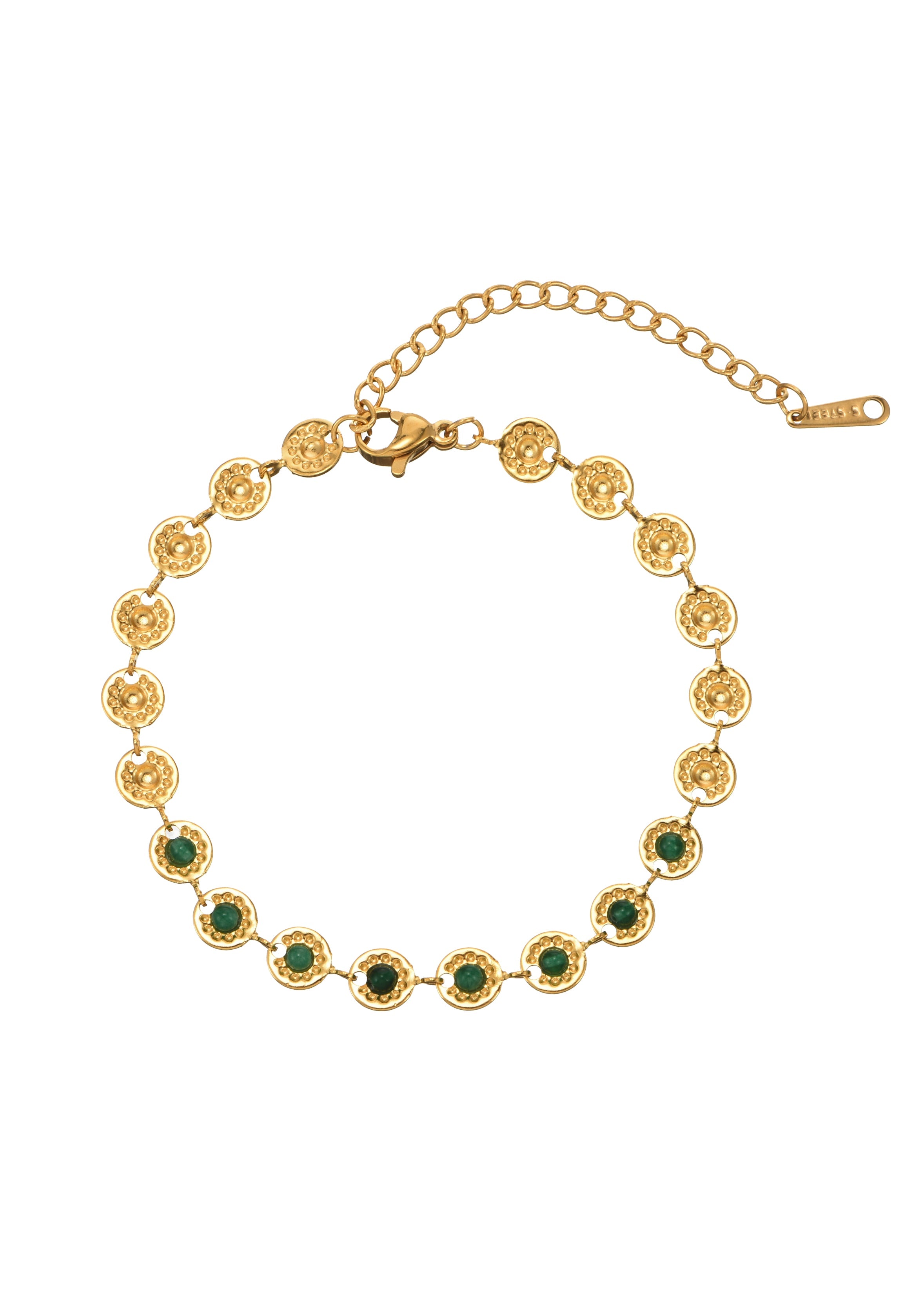 Regina Grünes goldenes Lagenarmband