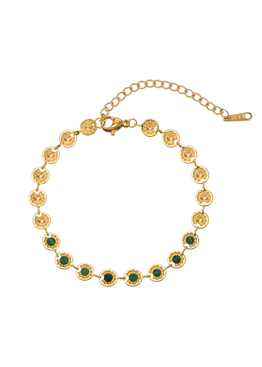 Bracciale Regina Green Golden Layer