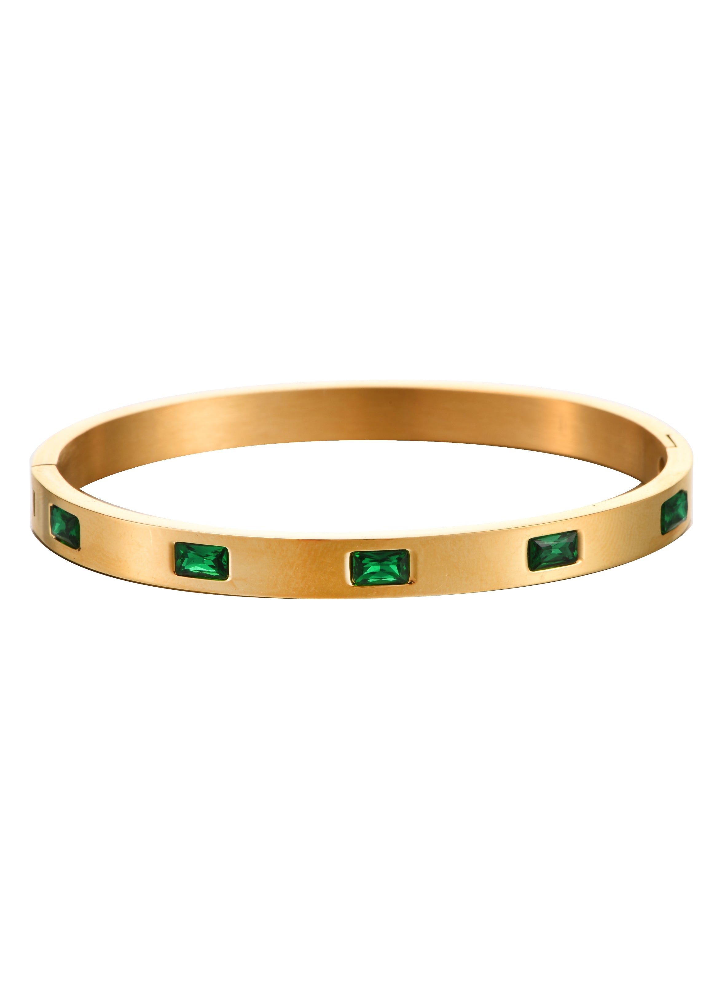 Delilah Goldenes Armband mit grünen Steinen