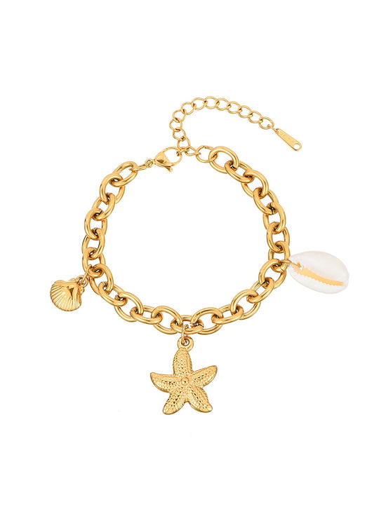 Bracciale Natalie Starfish Shell dorato