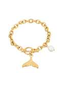 Meerjungfrau Wal Märchen Perle Goldenes Armband