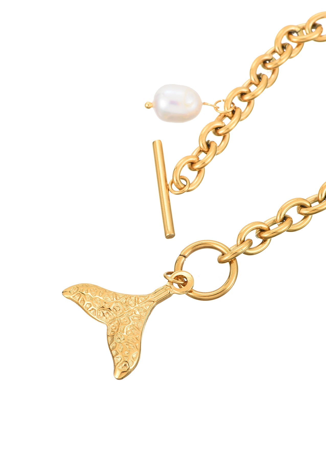 Meerjungfrau Wal Märchen Perle Goldenes Armband