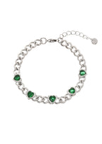 Sabino Green Love Silberkettenarmband