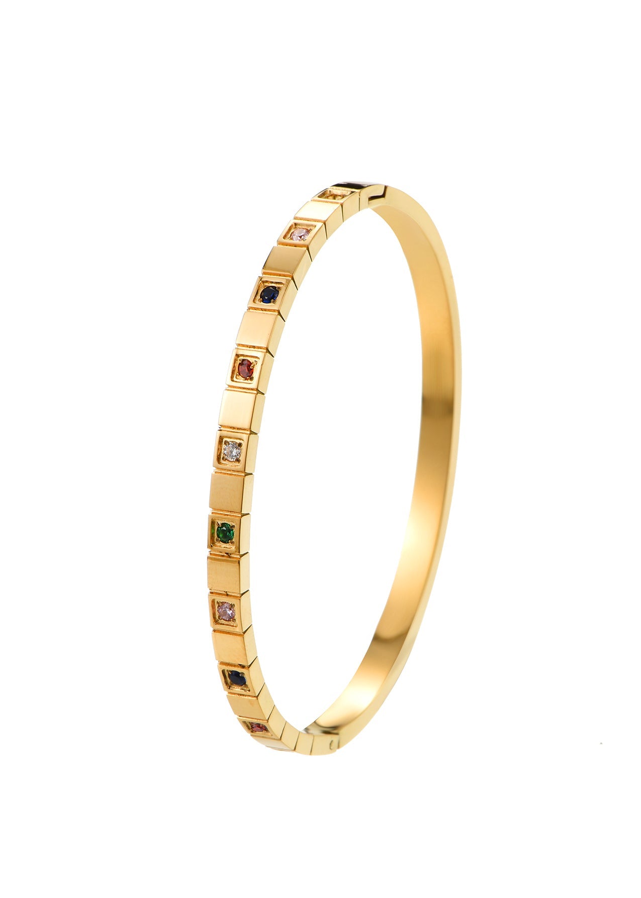 Delilah Bunte Steine ​​Goldenes Armband