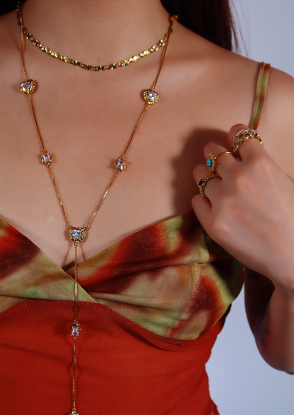 Rubby Golden Chain Necklace