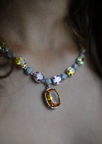 Marta Gelb-Rosa Diamant-Halskette