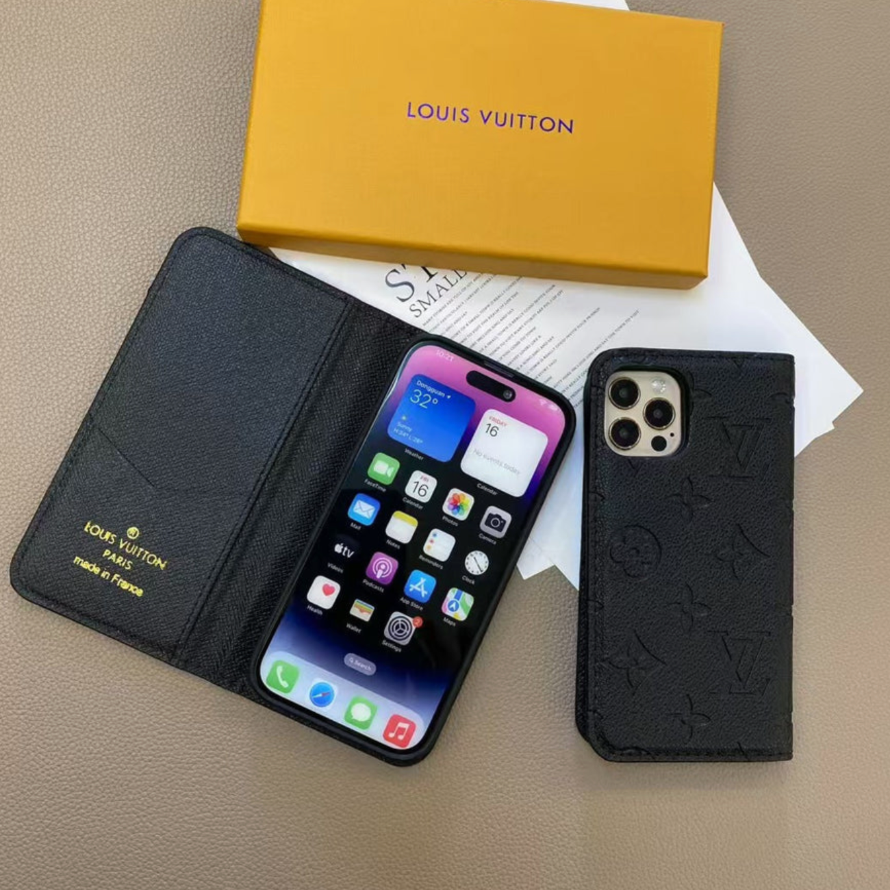 Custodia per telefono interamente in pelle per iPhone