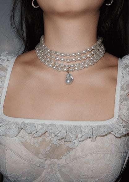 Alexa Elegant Pearl Choker Necklace