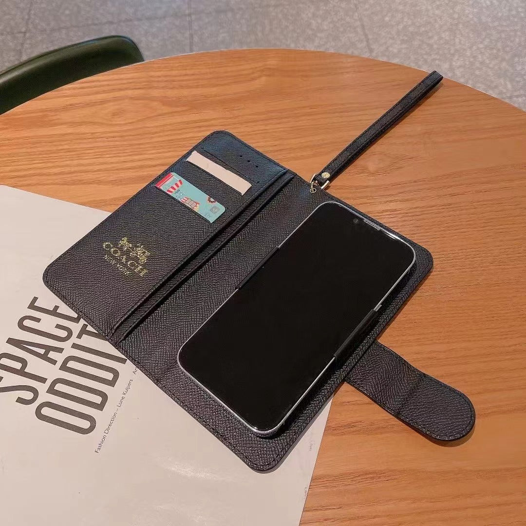 Herbstliche klassische Leder-Telefonhülle 