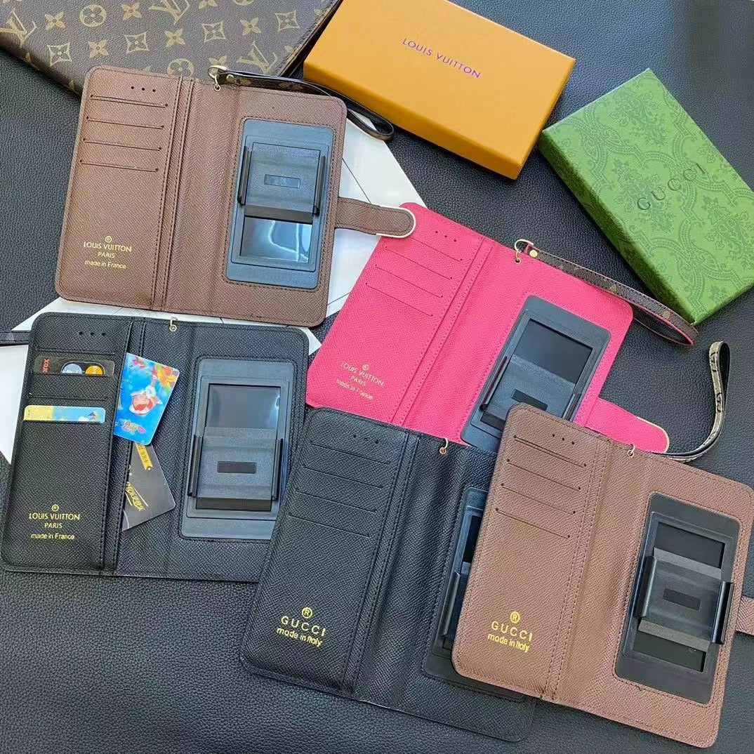 Herbstliche klassische Leder-Telefonhülle 