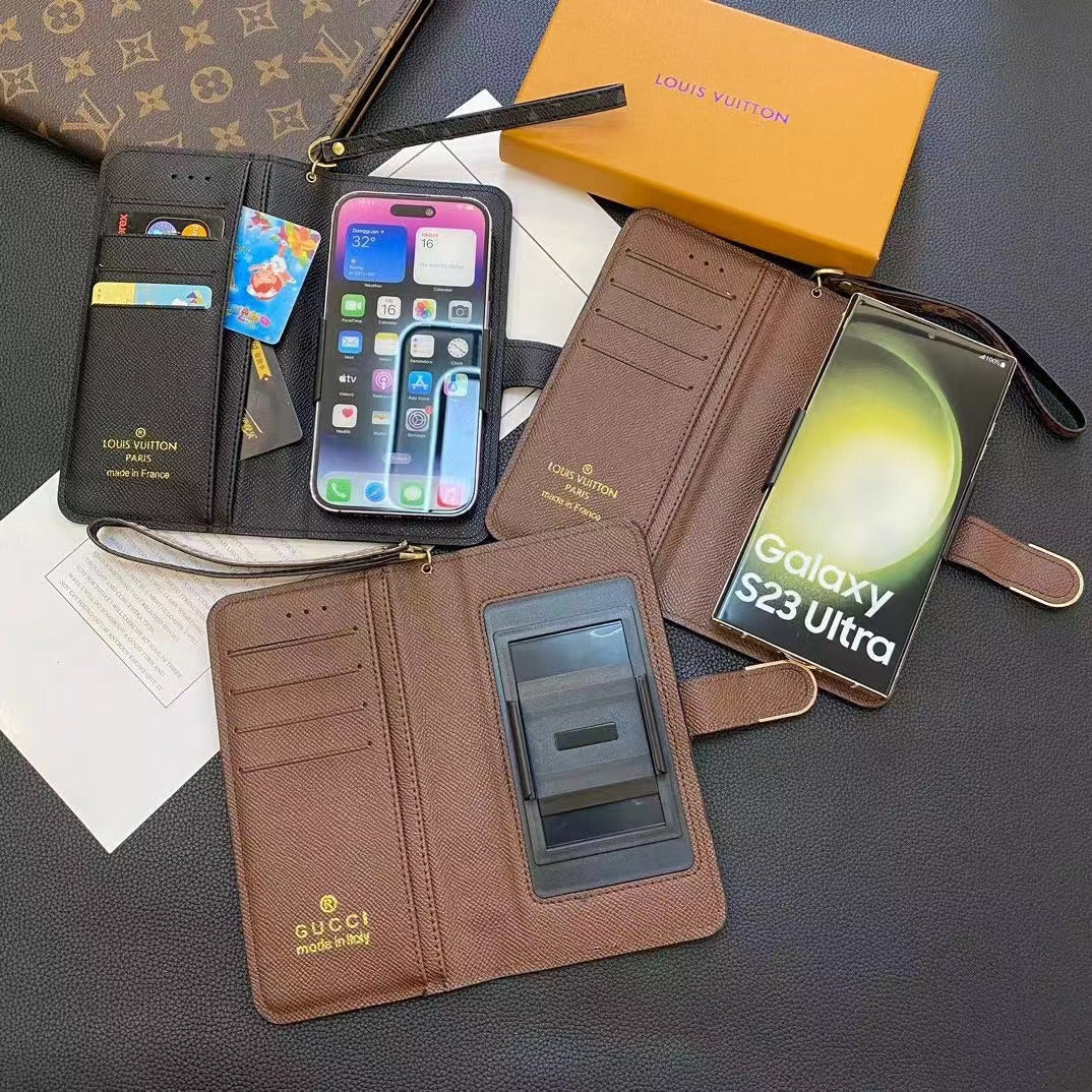 Herbstliche klassische Leder-Telefonhülle 