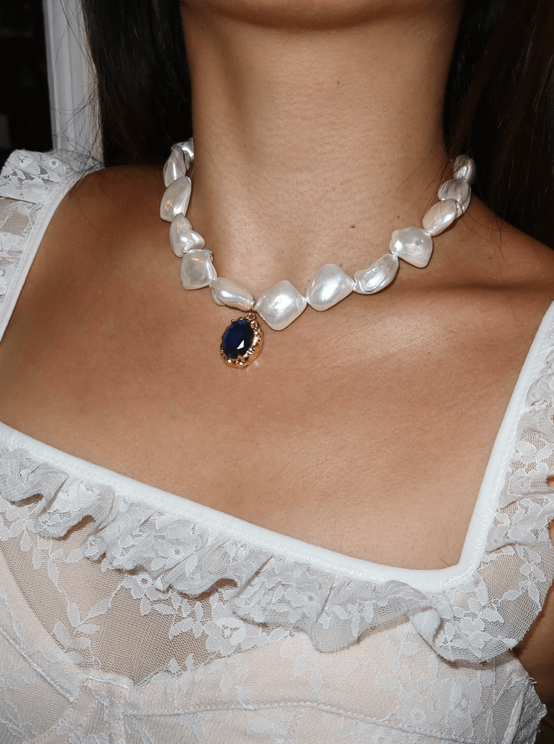 Collana di perle barocche Blue Myth