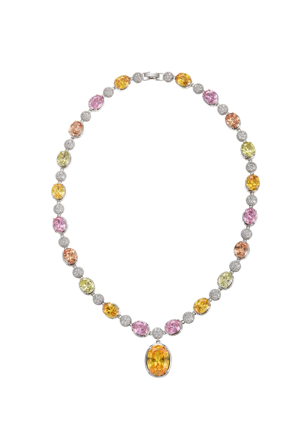 Marta Gelb-Rosa Diamant-Halskette