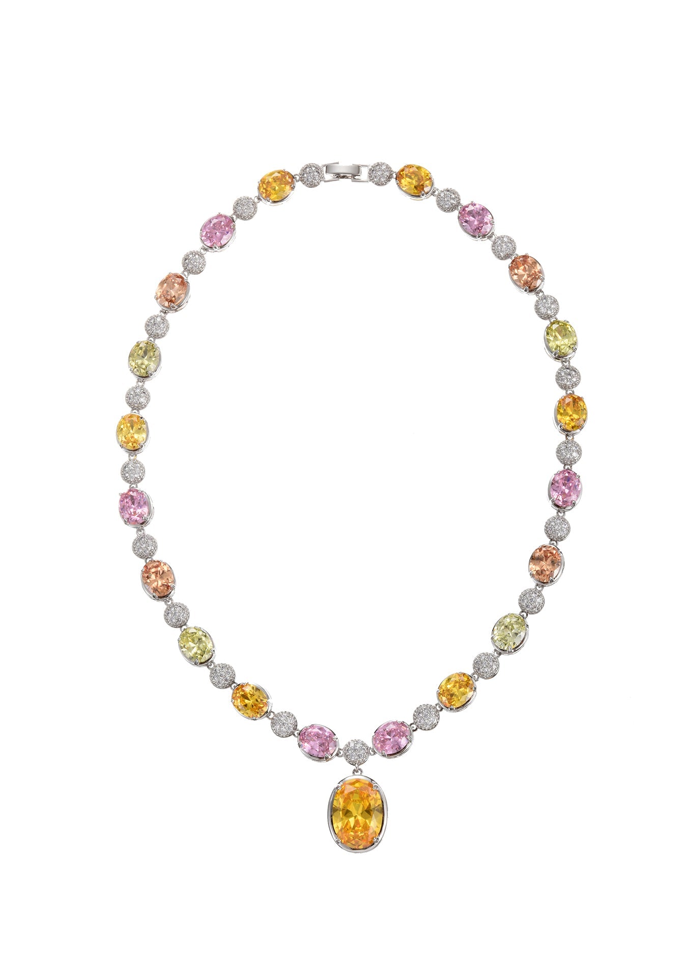 Marta Gelb-Rosa Diamant-Halskette