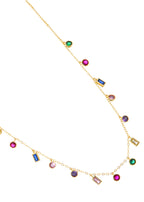 Bunte goldene Halskette mit Kristallen von Dixie