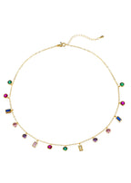 Bunte goldene Halskette mit Kristallen von Dixie