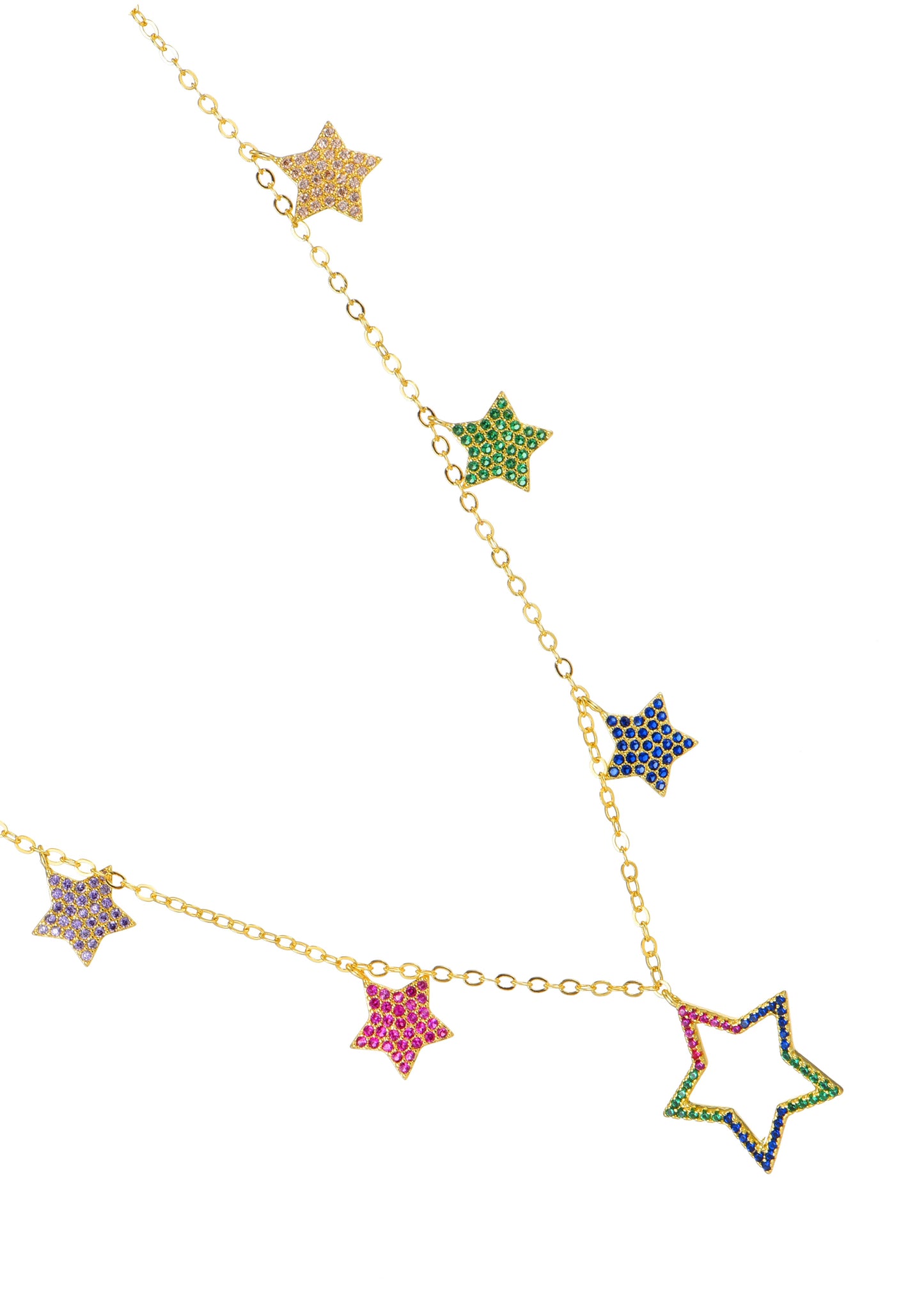 Rainbow Stars Golden Necklace