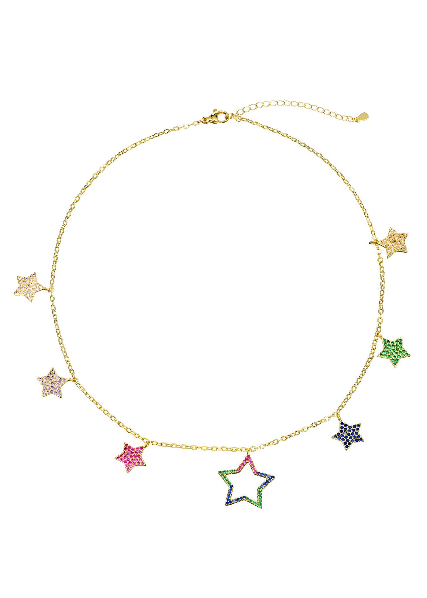 Rainbow Stars Golden Necklace