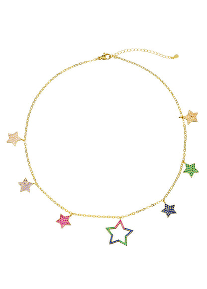 Rainbow Stars Golden Necklace
